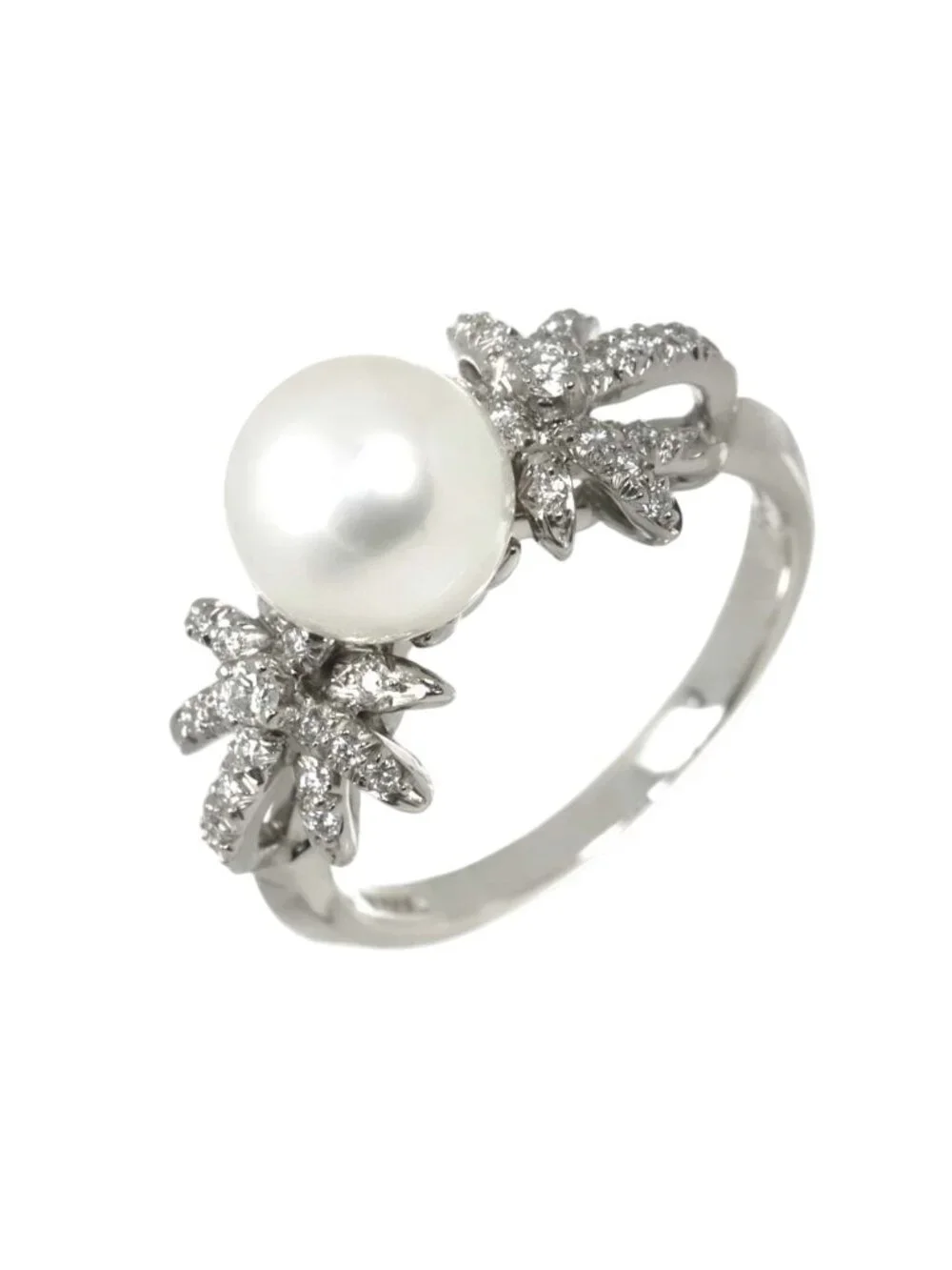 Tiffany & Co Ring Akoya Pearl Diamond Platinum